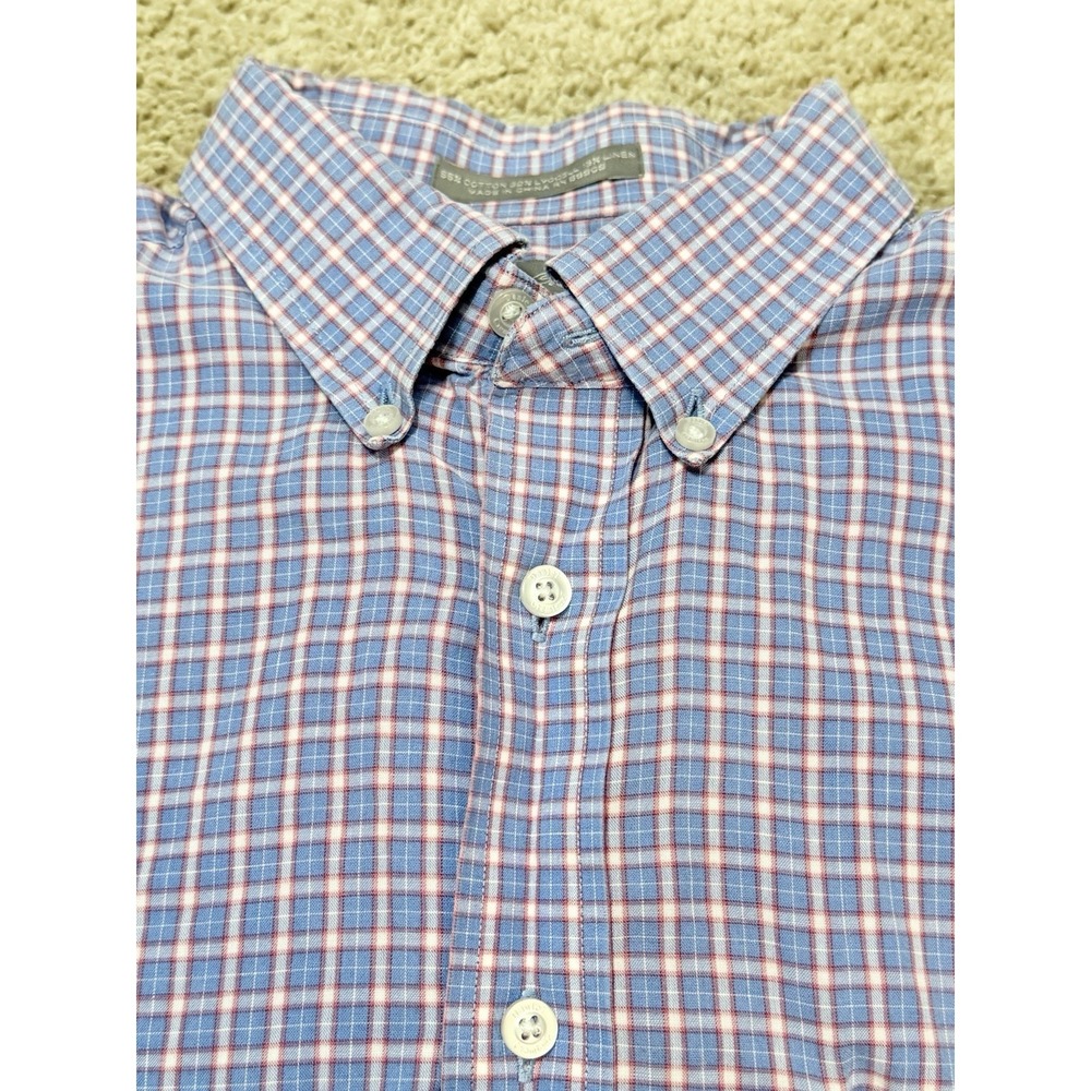 Daniel Cremieux Signature Collection Men's L Plaid Button-Down Shirt Blue‎ Pink